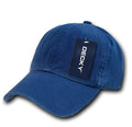 Decky Blank Polo Dad Hats Caps Solid Plain Washed 8 Colors-Royal-