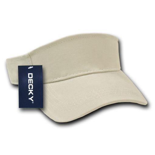 Decky Blank Summer Brushed Cotton Visor Hook And Loop Unisex Sports Golf Sun-Stone-