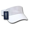 Decky Blank Summer Brushed Cotton Visor Hook And Loop Unisex Sports Golf Sun-White-