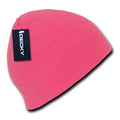 Decky Bright Neon Short Uncuff Beanies Caps Hats Knit Ski Skull Snowboard Winter-Neon Pink-