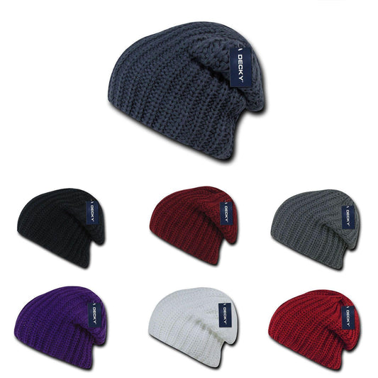 Decky Cable Knit Beanies Soft Loose Cozy Stylish Slouch Light Hats Caps Winter-BLACK-
