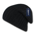 Decky Cable Knit Beanies Soft Loose Cozy Stylish Slouch Light Hats Caps Winter-BLACK-