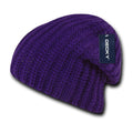 Decky Cable Knit Beanies Soft Loose Cozy Stylish Slouch Light Hats Caps Winter-PURPLE-