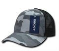 Decky Camouflage Curve Bill Constructed Trucker Hats Caps Snapback Cotton Mesh-Urban/Urban/Black-
