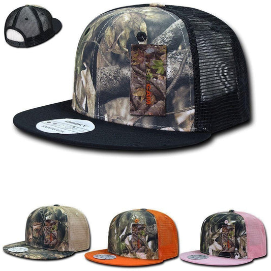 Decky Camouflage Hybricam Trucker 6 Panel Baseball Flat Bill Caps Hats-GBR-
