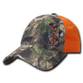 Decky Camouflage Relaxed Hybricam 6 Panel Hunting Army Cotton Caps Hats-GBR/ORANGE-