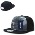 Decky Camouflage Retro Flat Bill Baseball Hats Caps Cotton Snapback-Black/Urban/Black-