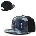 Decky Camouflage Retro Flat Bill Baseball Hats Caps Cotton Snapback-Urban/ Urban/ Black-