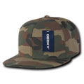 Decky Camouflage Retro Flat Bill Baseball Hats Caps Cotton Snapback-Woodland-