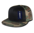Decky Camouflage Retro Flat Bill Baseball Hats Caps Cotton Snapback-Woodland / Black / Woodland-
