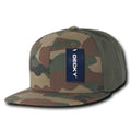 Decky Camouflage Retro Flat Bill Baseball Hats Caps Cotton Snapback-Woodland / Woodland / Olive-
