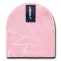 Decky Chopper Biker Iron Cross Logo Beanies Caps Hats Ski Skull Warm Winter-Pink/White-