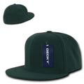 Decky Classic Retro Flat Bill Flex 6 Panel Fitted Baseball Caps Hats-Forest-