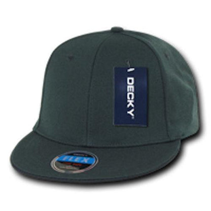Decky Classic Retro Flat Bill Flex 6 Panel Fitted Baseball Caps Hats-GOLD-