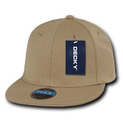 Decky Classic Retro Flat Bill Flex 6 Panel Fitted Baseball Caps Hats-GOLD-