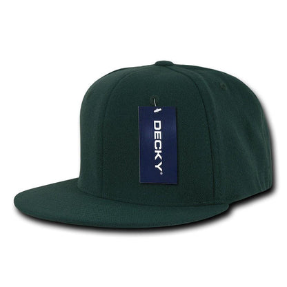 Decky Classic Retro Flat Bill Flex 6 Panel Fitted Baseball Caps Hats-GOLD-
