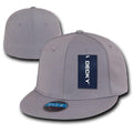 Decky Classic Retro Flat Bill Flex 6 Panel Fitted Baseball Caps Hats-GREY-