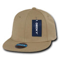Decky Classic Retro Flat Bill Flex 6 Panel Fitted Baseball Caps Hats-KHAKHI-