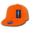Decky Classic Retro Flat Bill Flex 6 Panel Fitted Baseball Caps Hats-ORANGE-