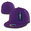 Decky Classic Retro Flat Bill Flex 6 Panel Fitted Baseball Caps Hats-PURPLE-