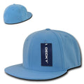 Decky Classic Retro Flat Bill Flex 6 Panel Fitted Baseball Caps Hats-Sky-