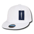 Decky Classic Retro Flat Bill Flex 6 Panel Fitted Baseball Caps Hats-WHITE-