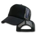 Decky Classic Trucker Hats Caps Foam Mesh Two Tone Blank Plain Solid Snapback-210-211-BLACK-