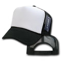 Decky Classic Trucker Hats Caps Foam Mesh Two Tone Blank Plain Solid Snapback-210-211-BLACK/WHITE-