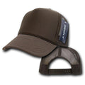 Decky Classic Trucker Hats Caps Foam Mesh Two Tone Blank Plain Solid Snapback-210-211-BROWN-