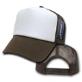 Decky Classic Trucker Hats Caps Foam Mesh Two Tone Blank Plain Solid Snapback-210-211-BROWN/WHITE-
