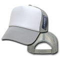 Decky Classic Trucker Hats Caps Foam Mesh Two Tone Blank Plain Solid Snapback-210-211-GREY/WHITE-