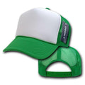 Decky Classic Trucker Hats Caps Foam Mesh Two Tone Blank Plain Solid Snapback-210-211-KELLY GREEN/WHITE-