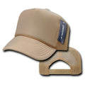 Decky Classic Trucker Hats Caps Foam Mesh Two Tone Blank Plain Solid Snapback-210-211-KHAKHI-