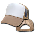 Decky Classic Trucker Hats Caps Foam Mesh Two Tone Blank Plain Solid Snapback-210-211-KHAKHI/WHITE-