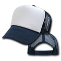 Decky Classic Trucker Hats Caps Foam Mesh Two Tone Blank Plain Solid Snapback-210-211-NAVY/WHITE-
