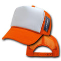 Decky Classic Trucker Hats Caps Foam Mesh Two Tone Blank Plain Solid Snapback-210-211-ORANGE/WHITE-