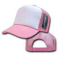 Decky Classic Trucker Hats Caps Foam Mesh Two Tone Blank Plain Solid Snapback-210-211-PINK/WHITE-