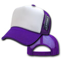 Decky Classic Trucker Hats Caps Foam Mesh Two Tone Blank Plain Solid Snapback-210-211-PURPLE/WHITE-