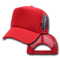 Decky Classic Trucker Hats Caps Foam Mesh Two Tone Blank Plain Solid Snapback-210-211-RED-