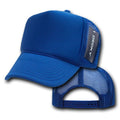 Decky Classic Trucker Hats Caps Foam Mesh Two Tone Blank Plain Solid Snapback-210-211-ROYAL-