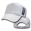 Decky Classic Trucker Hats Caps Foam Mesh Two Tone Blank Plain Solid Snapback-210-211-WHITE-