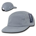 Decky Contra-Stitch 5 Panel Racing Jockey Biker Caps Hats-997-Grey-