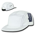 Decky Contra-Stitch 5 Panel Racing Jockey Biker Caps Hats-997-White-