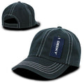 Decky Contra Stitch Polo Washed Cotton Dad Caps Hats-Black-