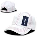 Decky Contra Stitch Polo Washed Cotton Dad Caps Hats-White-