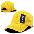 Decky Contra Stitch Polo Washed Cotton Dad Caps Hats-Yellow-