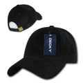 Decky Corduroy Low Crown Pre Curved Bill 6 Panel Dad Caps Hats-Black-