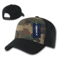 Decky Cotton Camouflage Curve Bill Baseball Hats Caps Snapback Unisex-Black / Woodland / Black-