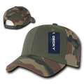 Decky Cotton Camouflage Curve Bill Baseball Hats Caps Snapback Unisex-Woodland / Olive / Woodland-