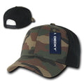 Decky Cotton Camouflage Curve Bill Baseball Hats Caps Snapback Unisex-Woodland / Woodland / Black-